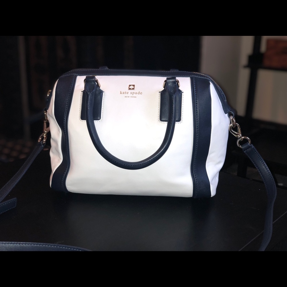 Kate Spade White and Navy Bag